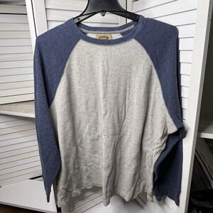 The Foundry Blue‎ Gray Thermal Waffle Knit Shirt 2XL Cotton Long Sleeve EUC!